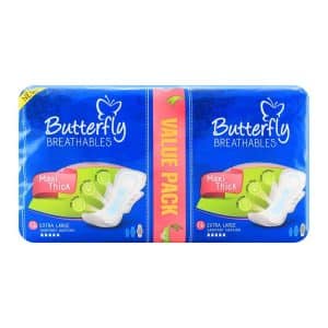 Butterfly Breathables Large Maxi Thick Value Pack