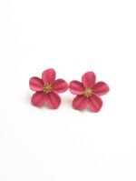 Eligant flower stud Earrings - pink