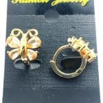 Crystel gold butterfly Earrings - Champagne