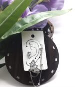 spring butterfly stud and Earcuff - silver - Image 2