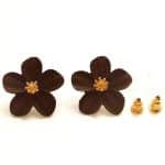 Eligant flower stud Earrings - chocolate brown