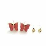 Eligant butterfly studs - Red