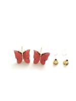 Eligant butterfly studs - Red