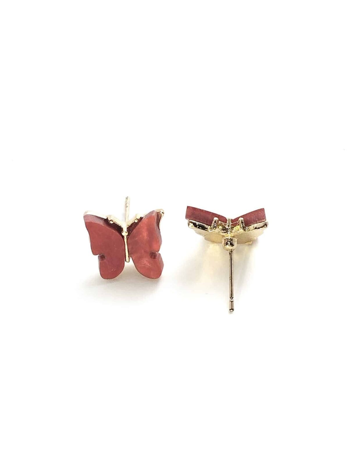 Eligant butterfly studs - Red - Image 2