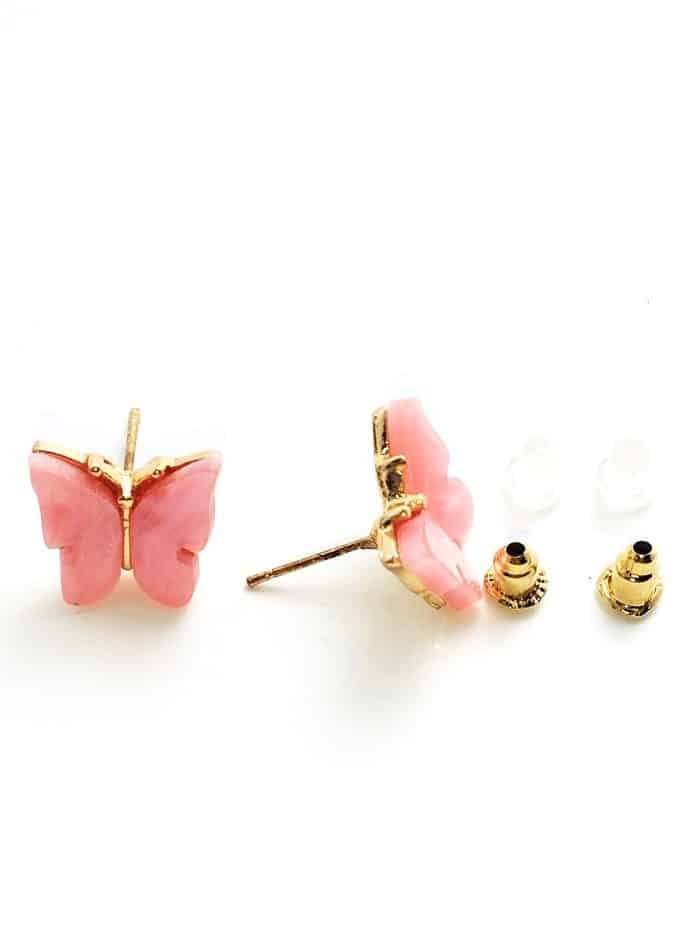 Eligant butterfly studs - Pink - Image 2