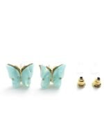 Eligant butterfly studs - Aquamarine
