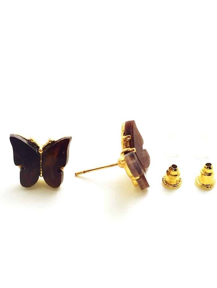 Eligant butterfly studs - Brown - Image 2