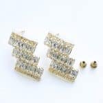 Luxry 18k gold plated Cz Earrings - Crystal