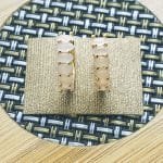 Gold plates oval cut Ziron Earrings - Rose pink