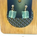 Everyday Cubic Ear Hoops - Mint green