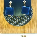 Everyday Cubic Ear Hoops - blue