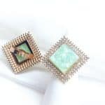 Cubic Coloured Large stone Ring - aquamarine