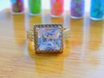 Vintage Bride Luxery Gemstone Ring - Silver