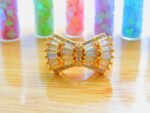 Gold plated Cubic Zircona convex shape ring - Golden