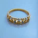 Dual Heart Band Valentine Ring - Golden