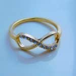 Tiffany infinity Zircon Ring - Golden