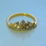 korean style crown Ring - Golden