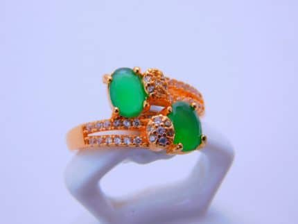 Carat Gold plated cubic zirconia Ring - Emerald