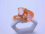 Carat Gold plated cubic zirconia Ring - Light Rose - Image 2