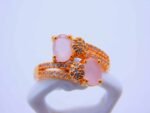 Carat Gold plated cubic zirconia Ring - Light Rose
