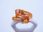 Carat Gold plated cubic zirconia Ring - crystal honey - Image 5