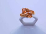 Carat Gold plated cubic zirconia Ring - crystal honey - Image 3