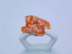 Carat Gold plated cubic zirconia Ring - crystal honey