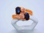 Carat Gold plated cubic zirconia Ring - jet black - Image 2