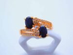 Carat Gold plated cubic zirconia Ring - jet black