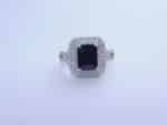 sterling silver platinum zirconia cubic stone bridal ring - BLACK - Image 7