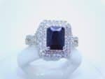 sterling silver platinum zirconia cubic stone bridal ring - BLACK