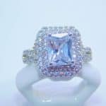 sterling silver platinum zirconia cubic stone bridal ring - pure Crystal