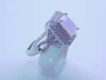 sterling silver platinum zirconia cubic stone bridal ring - ligh pink - Image 4