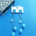 Trendy Shiny Danglers - Blue Aqua