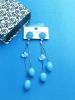 Trendy Shiny Danglers - Blue Aqua