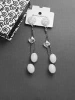 Trendy Shiny Danglers - White - Image 2