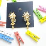 Luxery flower and crystal earrings - Crystal