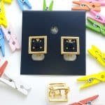 Trendy Metal Geomatric studs - Black