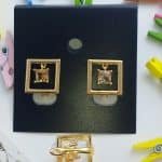 Trendy Metal Geomatric studs - Champagane