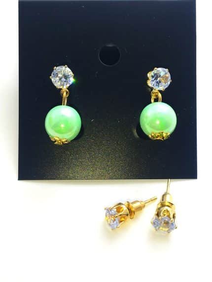 Mint Green Pearl Casual Earrings