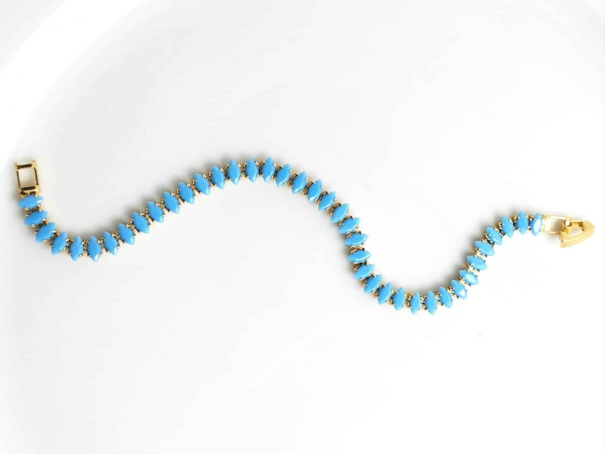 Delicate Marquise ferozistone bracelet - Image 3