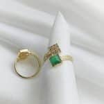 CUBIC stone CZ ring - chrysolite
