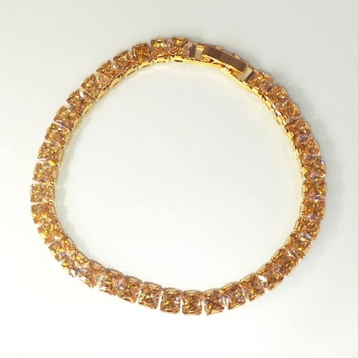 Rrhinestone Sparkling bracelet - Champagne - Image 3