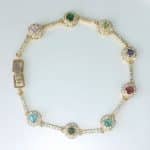 Queen Zircon gold plated Bracelet - Multi
