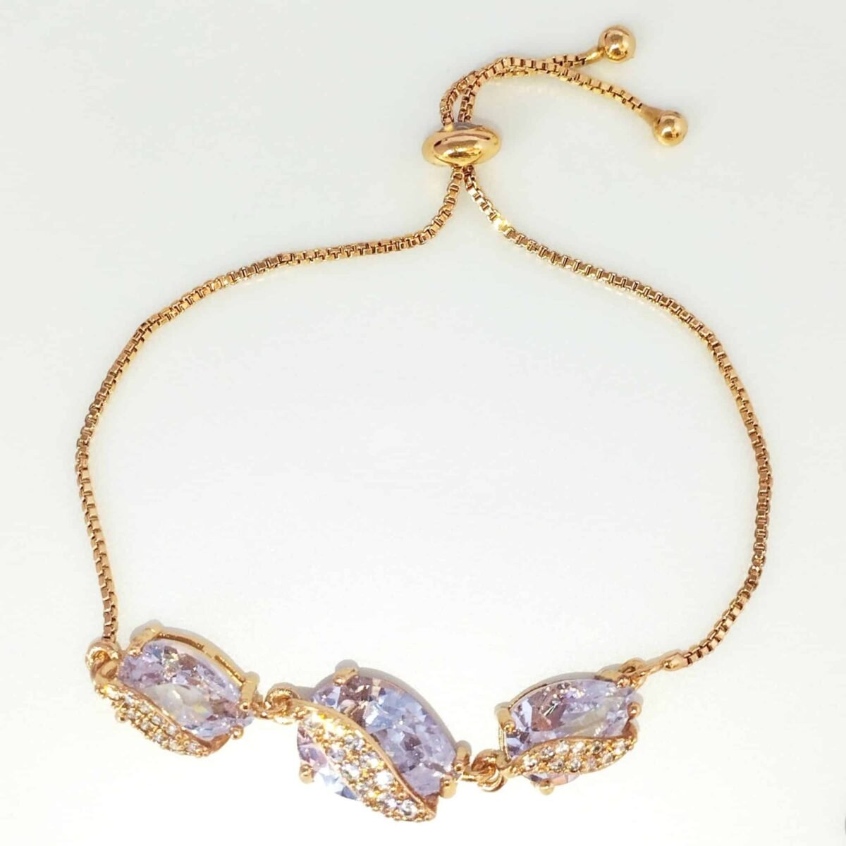 Zirconia teardrop stone bracelet - crystal - Image 2