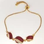 Zirconia teardrop stone bracelet - red - Image 2