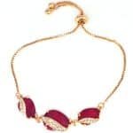 Zirconia teardrop stone bracelet - red