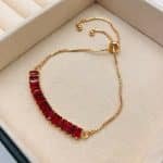 Red  crystal Tennis Bracelet - Image 2