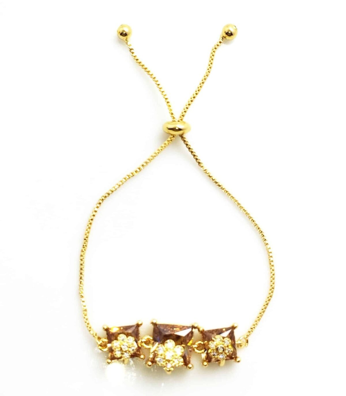 Zirconia cubic stone bracelet - champagne - Image 2