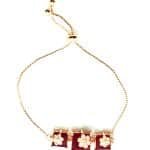 Zirconia cubic stone bracelet - meroon